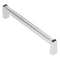 Wisdom Stone Long Island Cabinet Pull, 128mm 5in Center to Center, Polished Chrome with Red Crystals 4121128CH-R